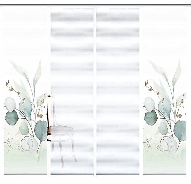 HOME in green Schiebegardine "SIGNUM" Paneelwagen 4 Stk. tlg. SET DIGITALDR günstig online kaufen