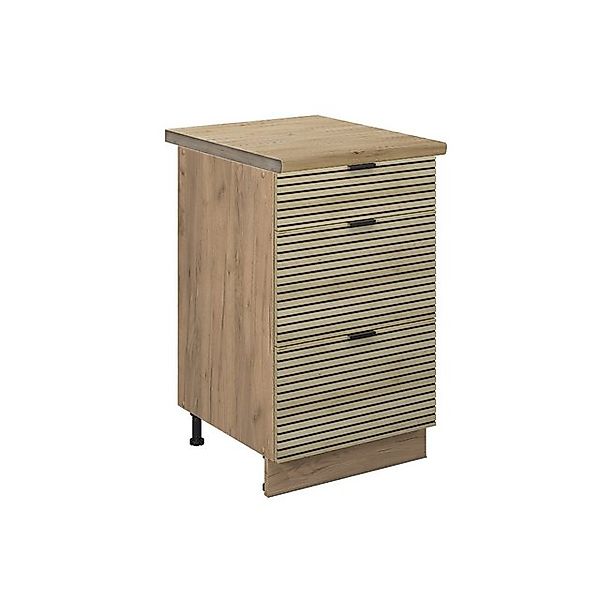 Vicco Unterschrank Fame-Line, Eiche Paneel/Goldkraft Eiche, 50 cm, AP Eiche günstig online kaufen