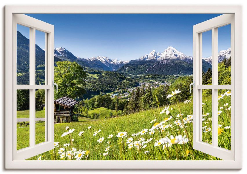 Artland Wandbild "Fensterblick Bayerischen Alpen" Berge 1 Stk. tlg. als Alu günstig online kaufen