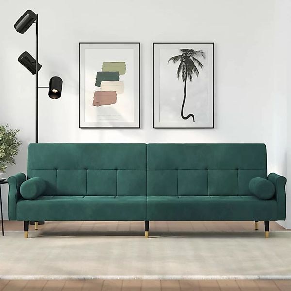 Vidaxl Schlafsofa Mit Kissen Dunkelgrün Samt günstig online kaufen