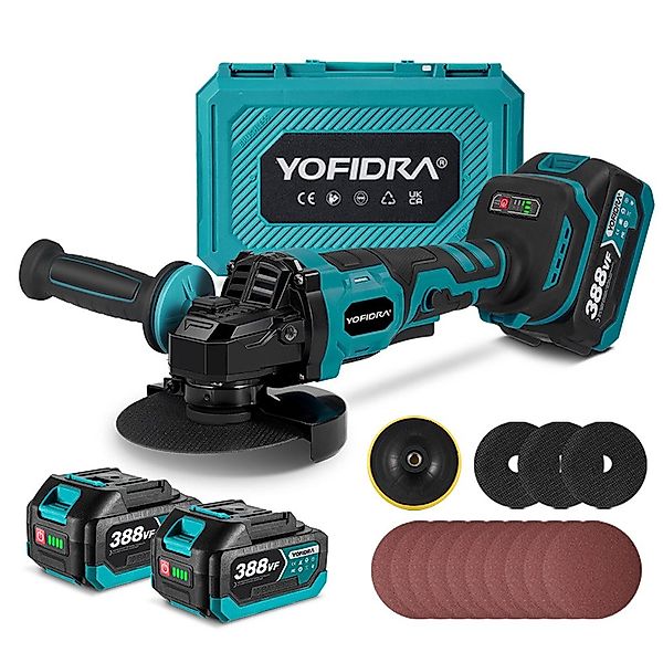 ONEVAN Akku-Winkelschleifer Akku-Winkelschleifer 125 mm, Bürstenloser günstig online kaufen