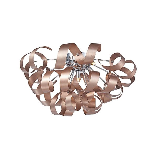 Lucande Deckenleuchten Kaelor, Metall, Kupfer IP20, günstig online kaufen