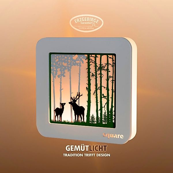 Weigla LED-Bild »Square Wandbild Wald, Herbstdeko, Batterie & Timer, WEIẞ-G günstig online kaufen