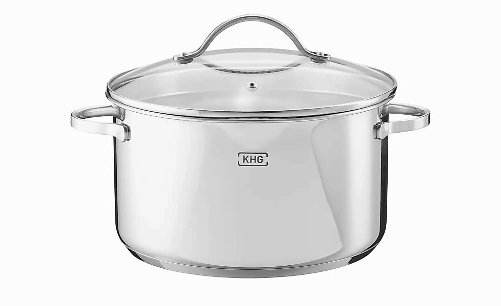 KHG Kochtopf mit Ausguß   ¦ silber ¦ Edelstahl ¦ Maße (cm): H: 13,5  Ø: 24 günstig online kaufen