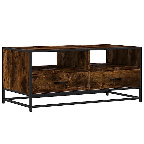 vidaXL Couchtisch Räuchereiche 100x50x45 cm Holzwerkstoff und Metall 848786 günstig online kaufen