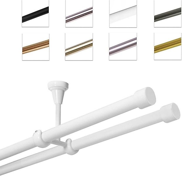 MDEKOR Gardinenstange Vorhangstange 19mm, 2-läufig, 2-läufig günstig online kaufen