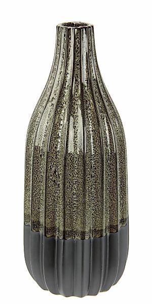 I.GE.A. Dekovase "Vase aus Keramik, geriffelt, bauchig, matt glänzend" Flas günstig online kaufen