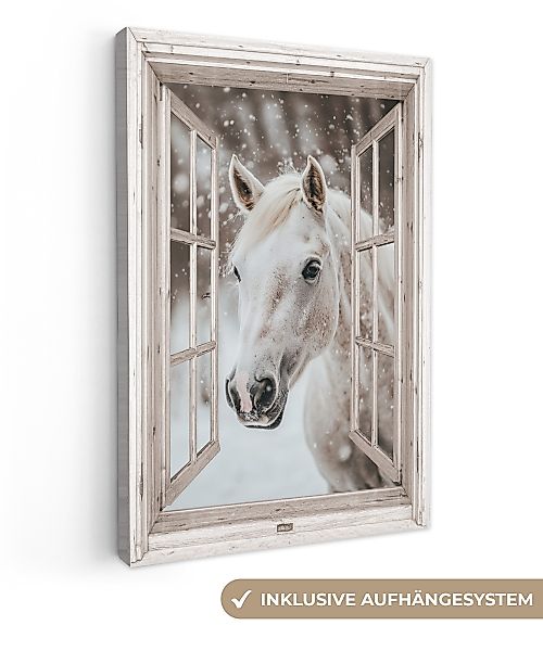 OneMillionCanvasses® Leinwandbild Pferd - Weiß - günstig online kaufen