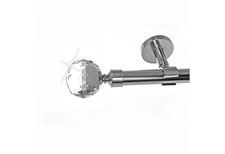 BASIT Gardinenstange Edelstahloptik 20mm mit Deckenträgern 120 cm E87, Ø 20 günstig online kaufen