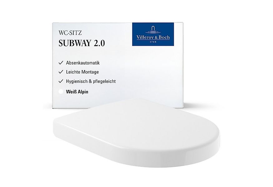 Villeroy & Boch WC-Sitz Subway 2.0, Absenkautomatik, abnehmbar & bruchsiche günstig online kaufen