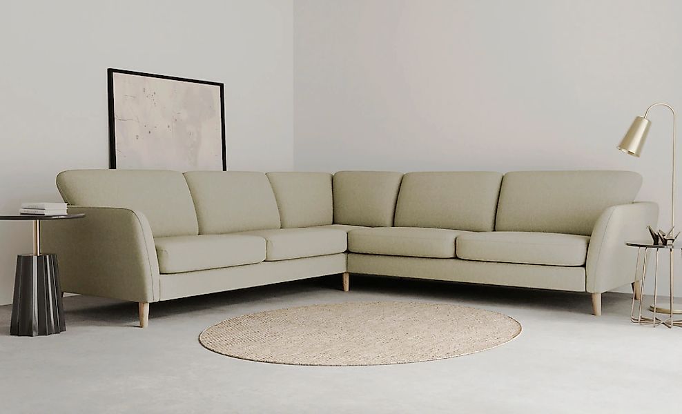 Home affaire Ecksofa "MARSEILLE 278/278 cm, L-Form, Webstoff, Flachgewebe, günstig online kaufen