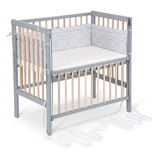 FabiMax Beistellbett Flex grau / natur, günstig online kaufen