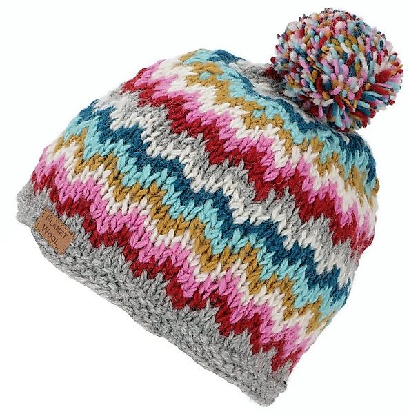 Guru-Shop Strickmütze Bommelmütze aus Nepal, Mütze aus Schurwolle,.. günstig online kaufen