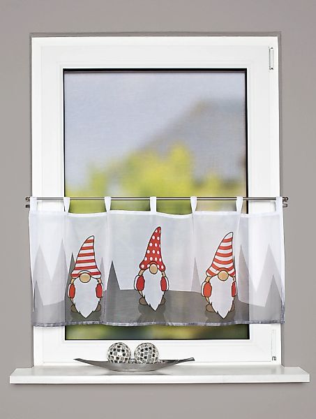 HOME WOHNIDEEN Scheibengardine "IMPALO" Schlaufen 1 Stk. tlg. Schlaufencafe günstig online kaufen