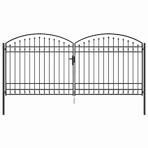 vidaXL Zauntor mit Schloss Grau 401 x 224,5 cm Stahl 42008944 günstig online kaufen