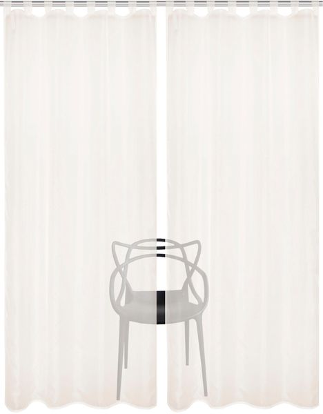 HOME WOHNIDEEN Vorhang »NESSI 2er Pack« Schlaufen 2 Stk. tlg. Uni, Voile, t günstig online kaufen