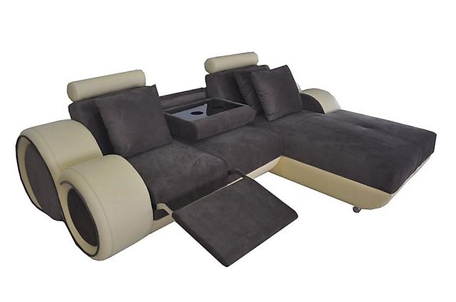 JVmoebel Ecksofa Design Eck Sofa mit USB Leder Eck Garnitur Ecke Landschaft günstig online kaufen