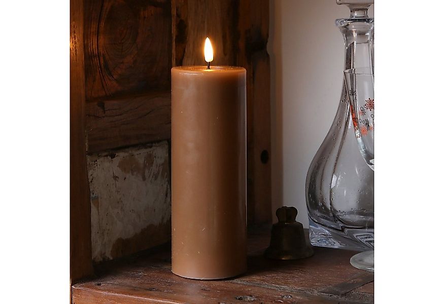 Deluxe Homeart LED-Kerze Mia Echtwachs Deluxe Wachsspiegel flackernd H: 20c günstig online kaufen