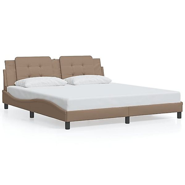 vidaXL Bettgestell, Bettrahmen mit Kopfteil Cappuccino-Braun 180x200 cm Kun günstig online kaufen