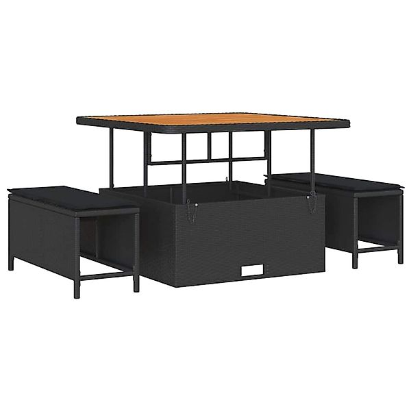 vidaXL Garten Essgruppe 3-Tlg Schwarz Poly Rattan 42007906 günstig online kaufen