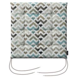 Stuhlkissen Jonas mit Bindeschnur, blau-beige, 40 x 40 x 3,5 cm, Modern (14 günstig online kaufen