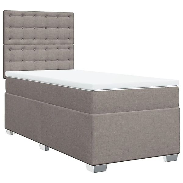 vidaXL Boxspringbett mit Matratze Taupe 90x200 cm Stoff 3292689 günstig online kaufen