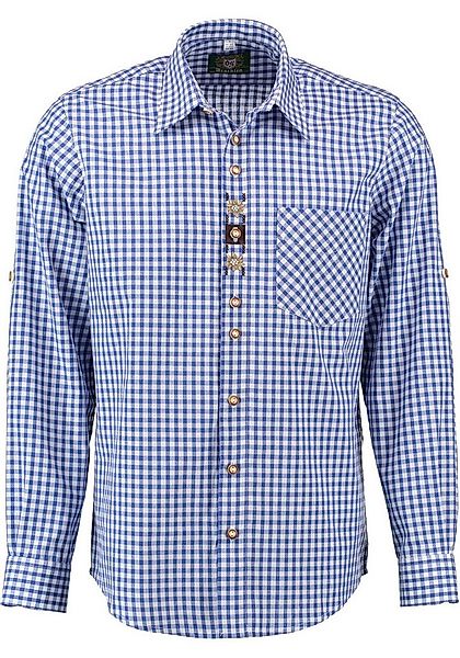 OS Trachten Trachtenhemd Utamo Langarmhemd mit Brusttasche, Edelweiß-Sticke günstig online kaufen