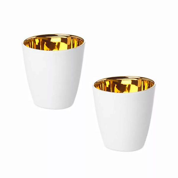 Tasse Assoiffés keramik weiß gold /Set aus 2 - Tsé-Tsé - Gold günstig online kaufen