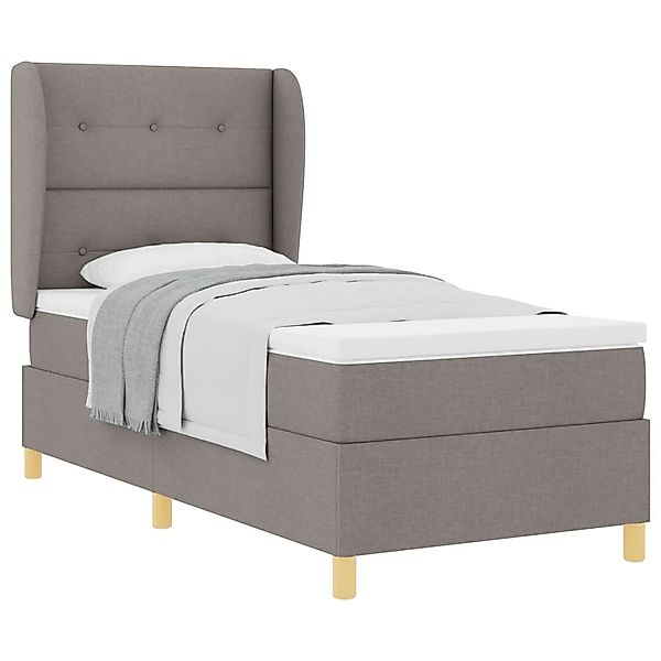 vidaXL Boxspringbett mit Matratze Dunkelgrau 90x190 cm Taupe Stoff 3340722 günstig online kaufen