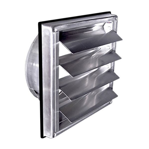 Häusler Lüftungsgitter LG-5015 Edelstahl DIN 150 Überdruck Lamellen Abluftg günstig online kaufen