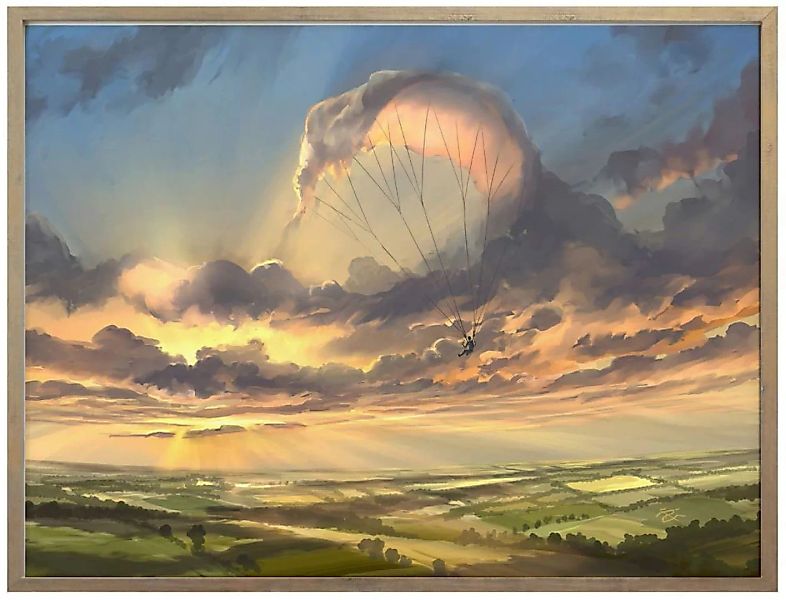 Wall-Art Poster »Surrealismus Bild Wolkenflug«, Schriftzug, (1 St.), Poster günstig online kaufen