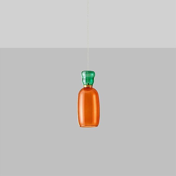 LED Pendelleuchte Pluma in Orange und Grün 9W 915lm günstig online kaufen