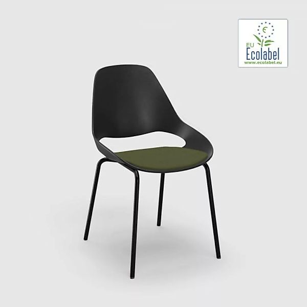 Stuhl ohne Armlehne FALK schwarz Tube aus Pulverbeschichtetem schwarzem Sta günstig online kaufen