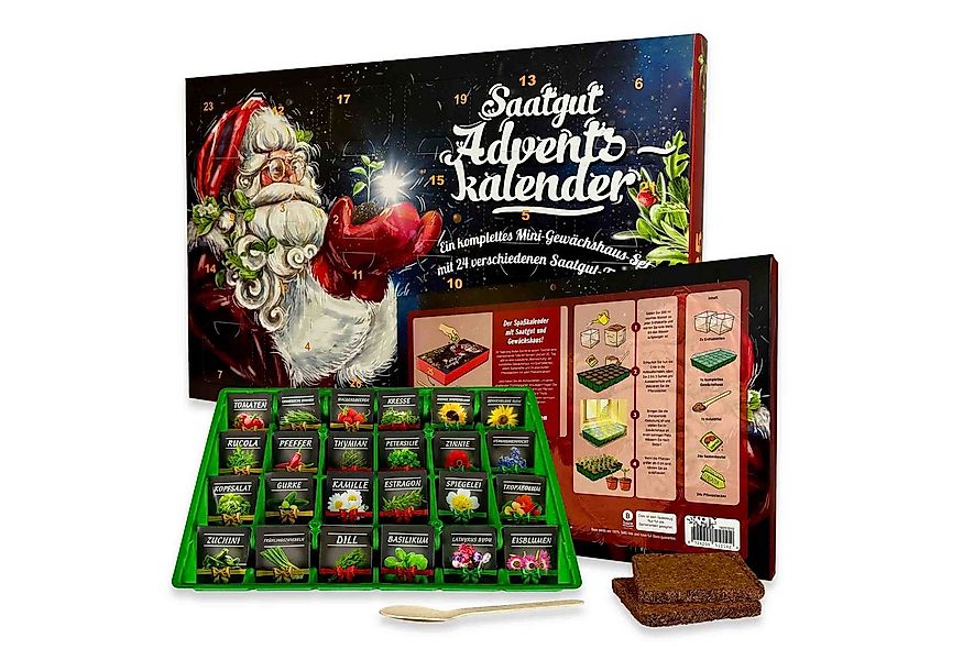 Baza House of Seeds Adventskalender Anzuchtset mit 24 Samen und Mini-Gewäch günstig online kaufen