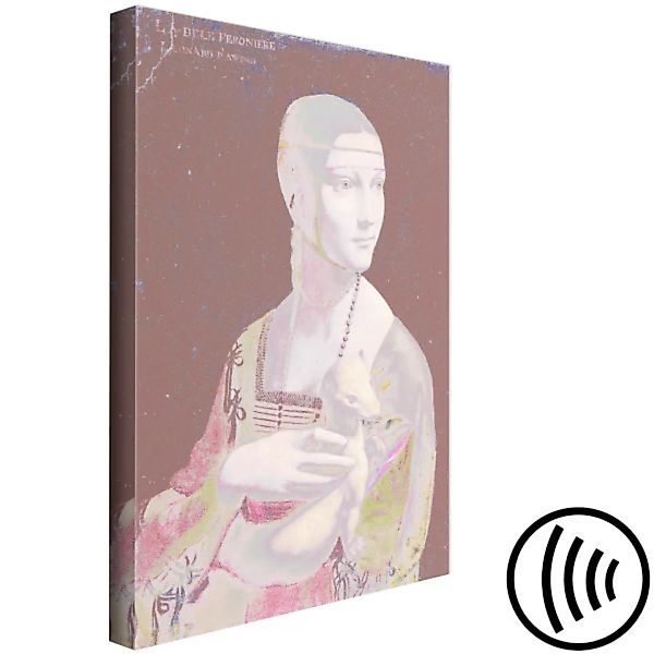 Leinwandbild Pastelldame mit einem Wiesel - Kunstwerk in moderner Ausführun günstig online kaufen