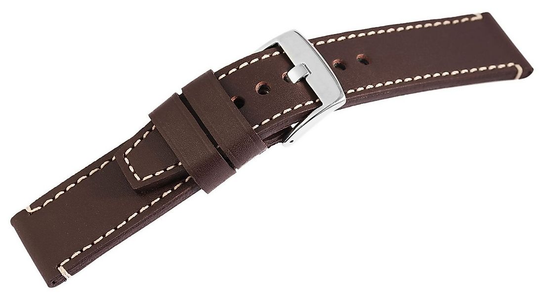 STEINMEISTER Uhrenarmband LB0038 Echtleder-Uhrenarmband, braun, weiße Naht, günstig online kaufen