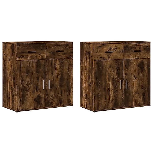vidaXL Sideboards 2 Stk Räuchereiche 79x38x80 cm Holzwerkstoff 3276620 günstig online kaufen