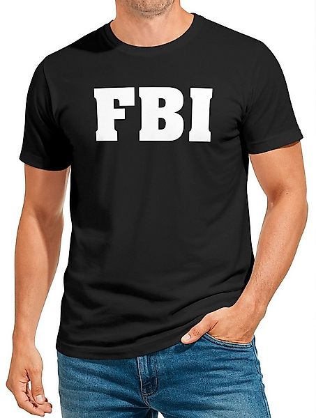 MoonWorks Print-Shirt Herren T-Shirt FBI Aufdruck Faschings-Shirt Kostüm Ve günstig online kaufen