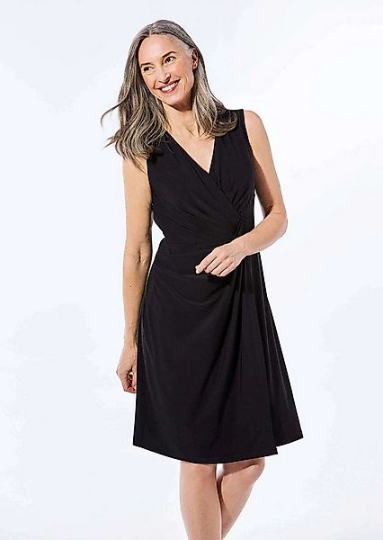 GOLDNER Abendkleid Kurzgröße: Cocktailkleid mit Raffungen Festkleid mit V-A günstig online kaufen