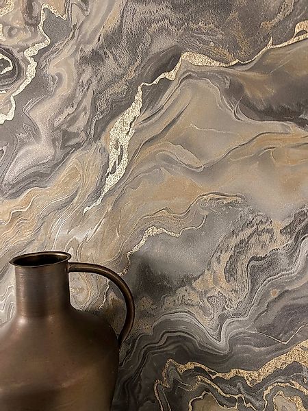 Newroom Vliestapete, Taupe Tapete Modern Marmor - Mustertapete Marmoroptik günstig online kaufen