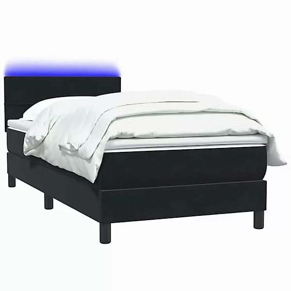 vidaXL Bett Boxspringbett mit Matratze Schwarz 90x220 cm Samt günstig online kaufen