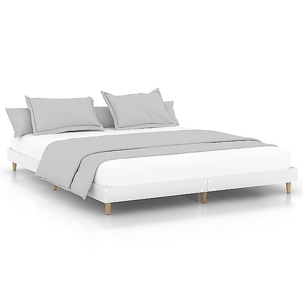 furnicato Bettgestell Weiß 200x200 cm Holzwerkstoff günstig online kaufen