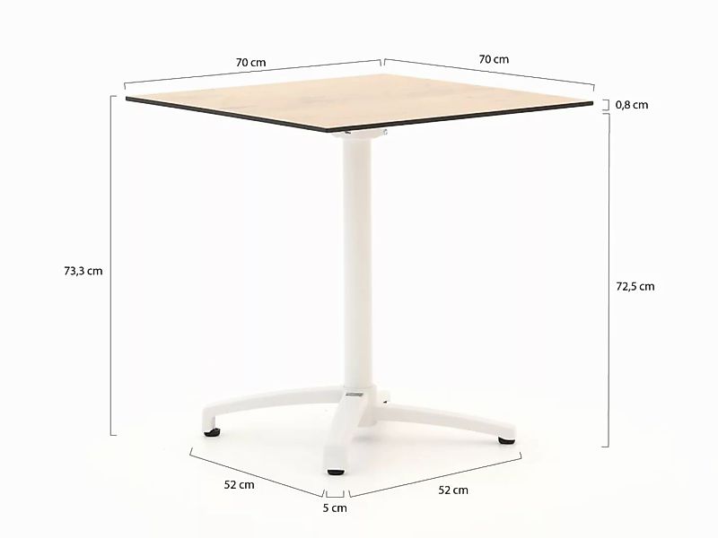 Bellagio Canzo Gartentisch klappbar 70x70x73 cm günstig online kaufen
