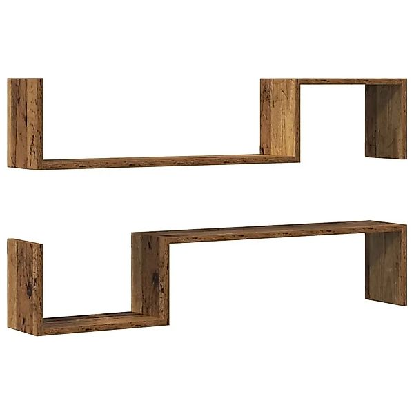 vidaXL Wandregale 2 Stk Altholz-Optik 100x15x20 cm Holzwerkstoff 856612 günstig online kaufen