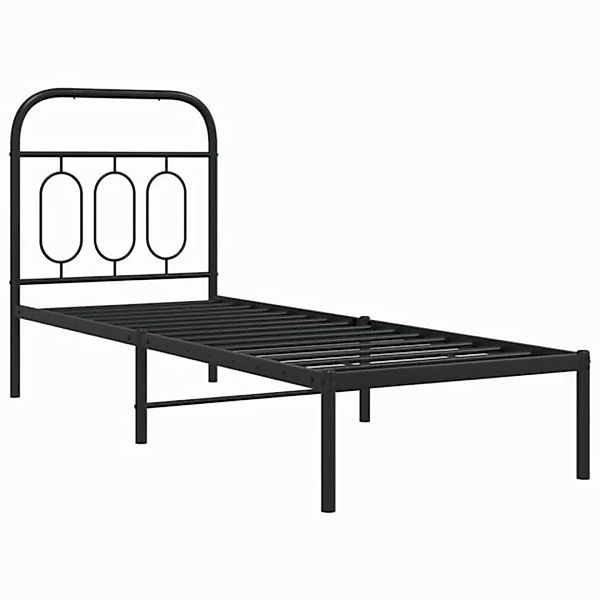 vidaXL Bettgestell mit Kopfteil Metall Schwarz 75x190 cm Modell 32101127 günstig online kaufen