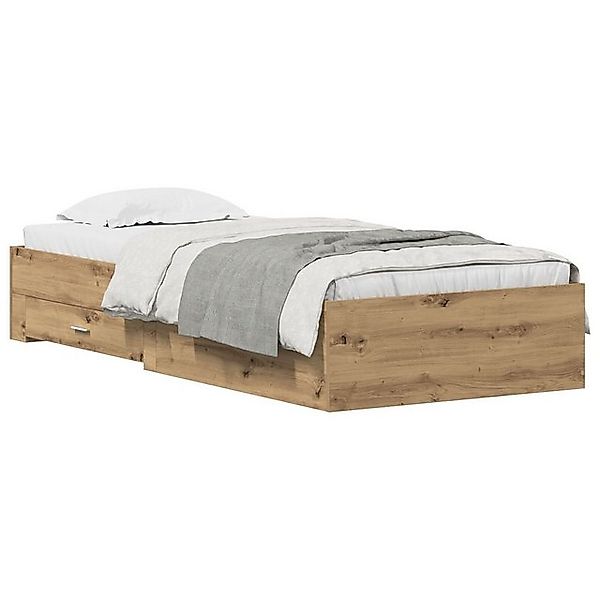 vidaXL Bett Bettgestell Artisan Eiche 100x200 cm Holzwerkstoff (1-tlg) günstig online kaufen