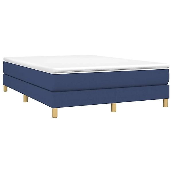 vidaXL Boxspringbett mit Matratze Blau 140x190 cm Stoff 3144173 günstig online kaufen