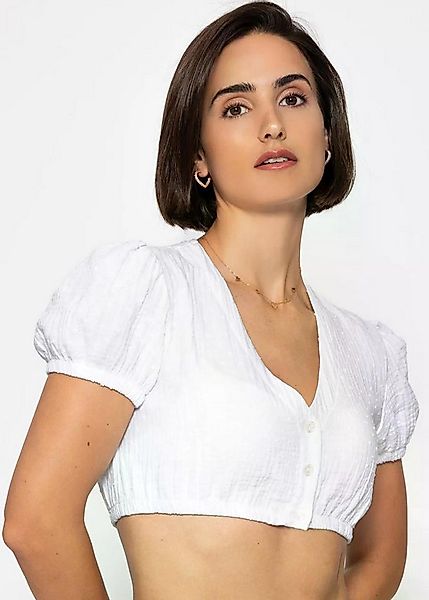 SASSYCLASSY Dirndlbluse Dirndlbluse aus Musselin mit Tupfen für Damen Tradi günstig online kaufen