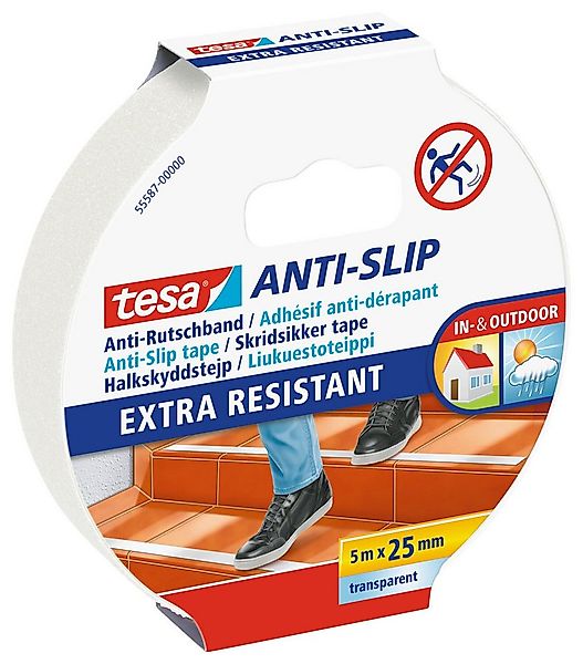 tesa Verlegeband ANTI-SLIP Economy Gewebeband - transparent - 5 m : 25 mm ( günstig online kaufen