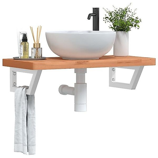vidaXL Waschbeckenschrank Waschbeckenregal Wandmontage Stahl und Massivholz günstig online kaufen